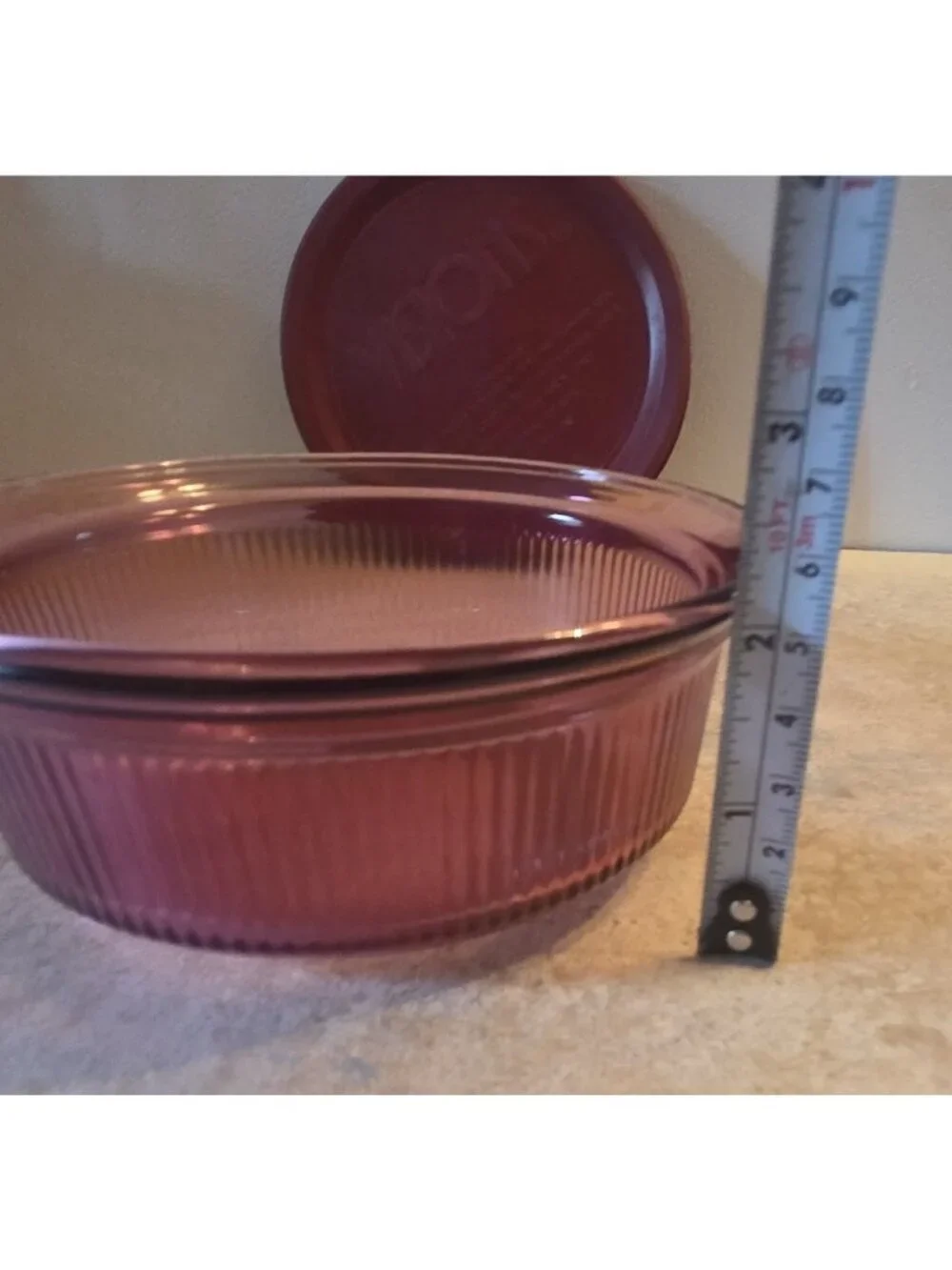 Vintage Corning Visions Small 1 pt 450 ml Casserole Dish C-16-B Cranberry w/ Lid